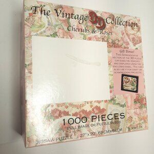 3D Angelic Spirtual Cherub Roses 1000 Piece Puzzle Made in USA